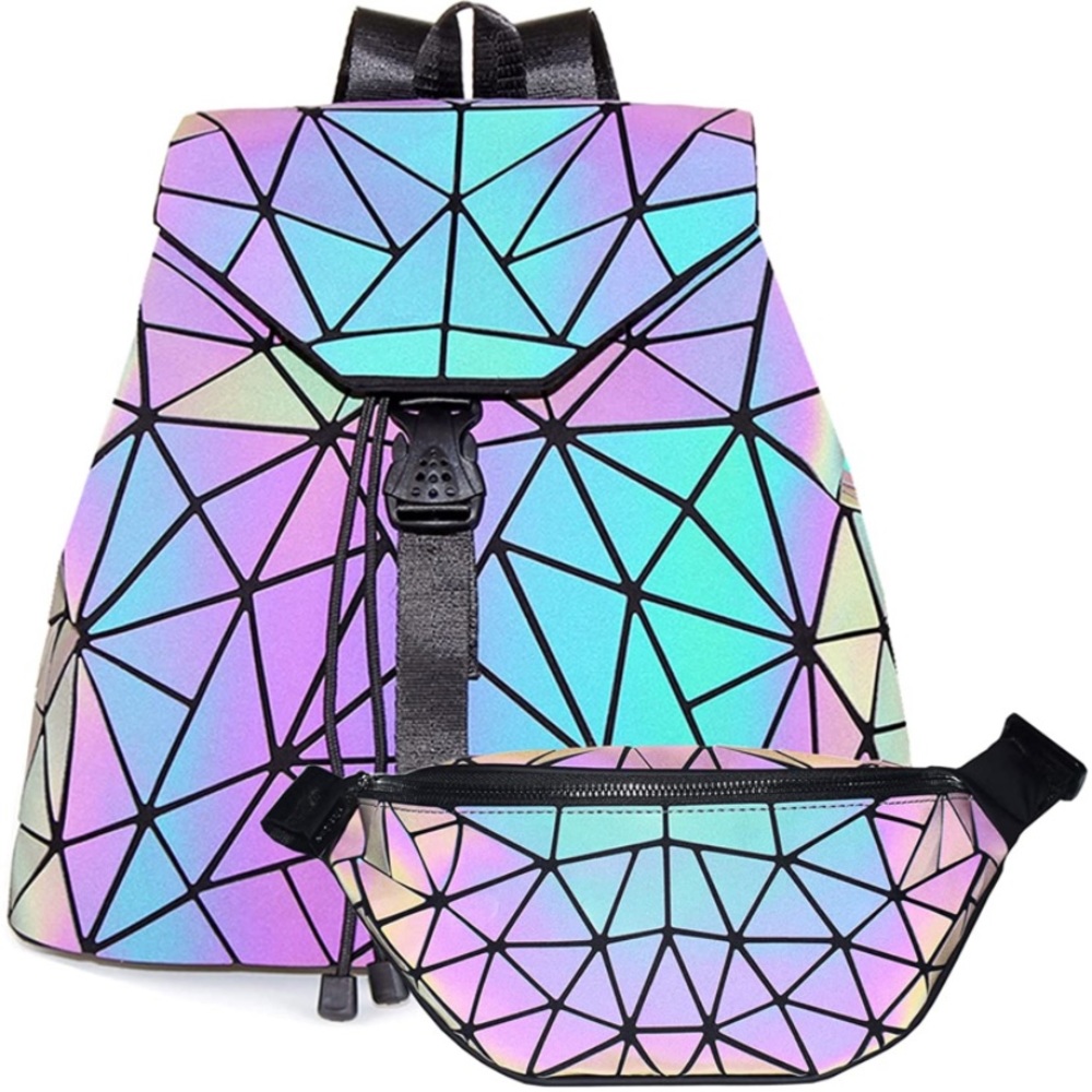 2 Sets Holographic Purse Crossbody-Bag Fanny Pack